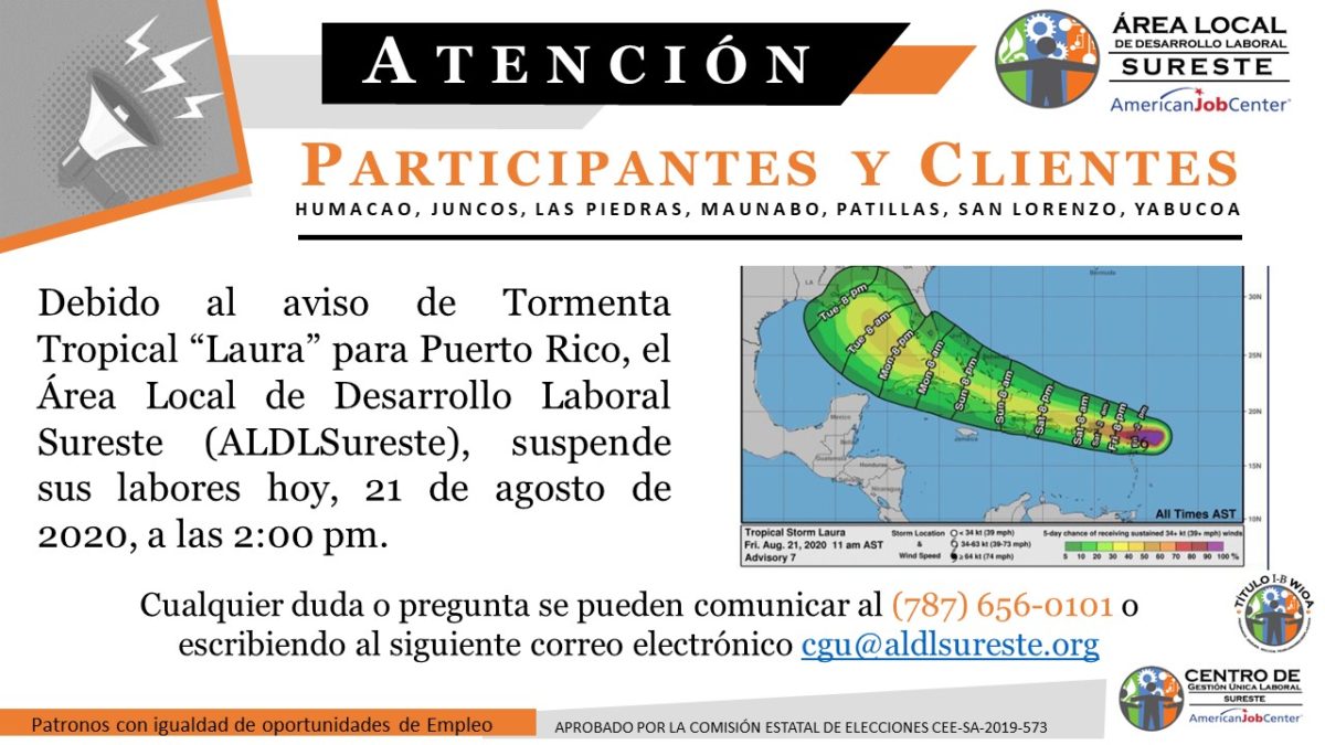 Aviso Tormenta Laura