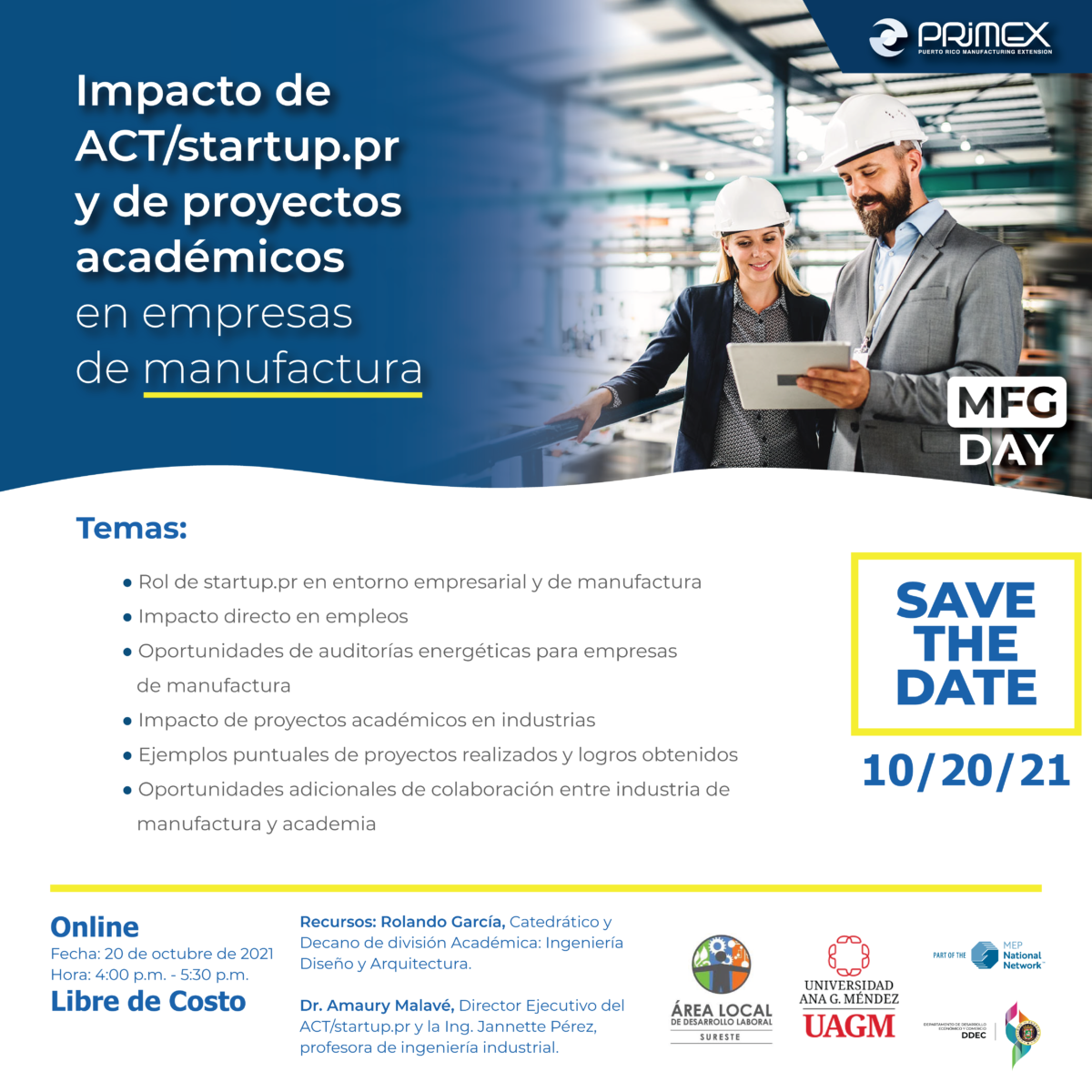 Impacto de ACT/startup.pr y de Proyectos Académicos en Empresas de Manufactura