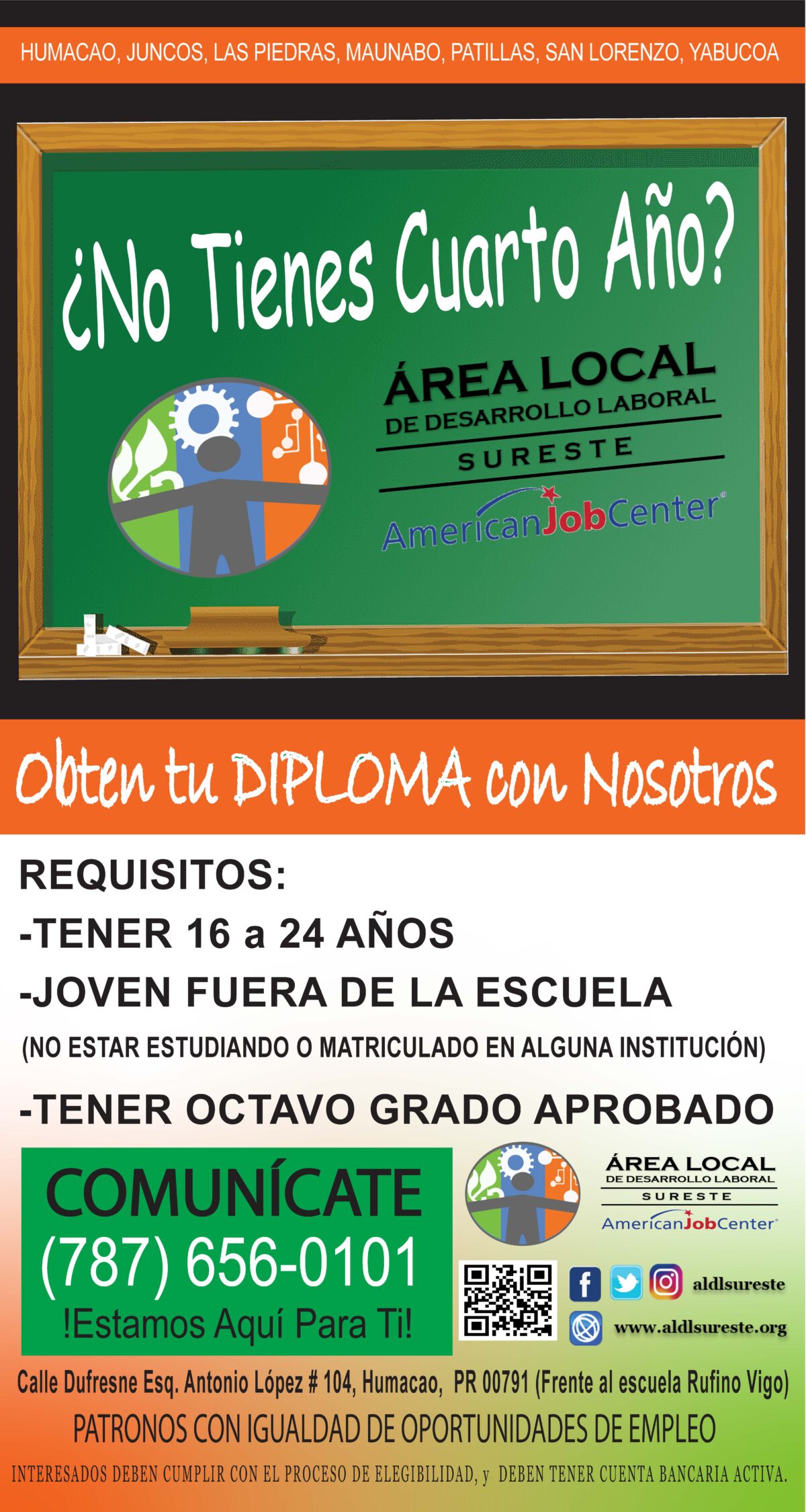 ¿No tienes cuarto año? Obtén tu diploma con nosotros…