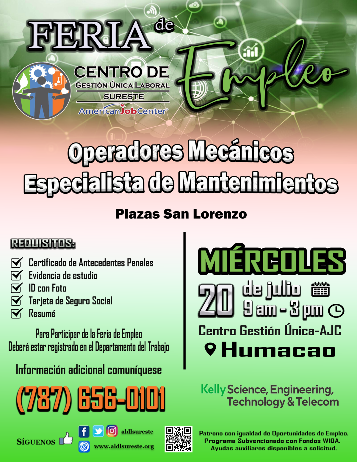 Feria de Empleo del Centro de Gestión Única (KELLY SERVICES – 20 de Julio)