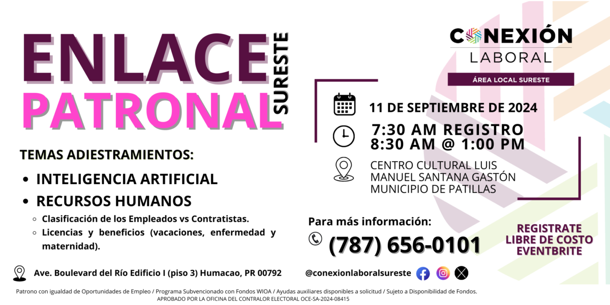 Enlace Patronal Sureste en Patillas: INTELIGENCIA ARTIFICIAL & RECURSOS HUMANOS