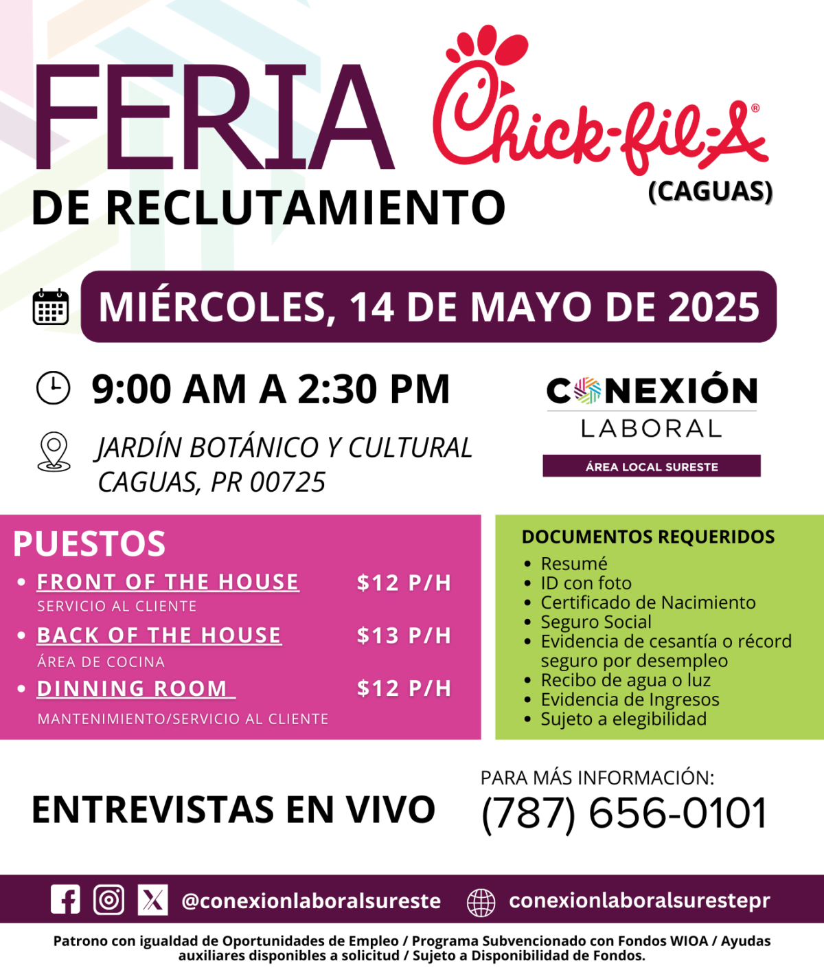 Feria de Reclutamiento Chick-Fil-A Caguas – 14 de mayo de 2025